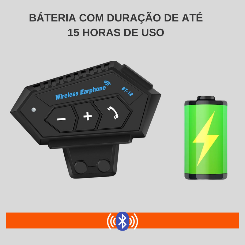 Alto Falante Para Capacete Moto Bluetooth Sem Fio Resistente a Água