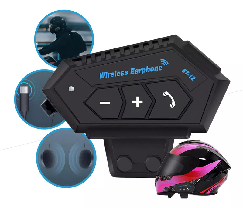 Alto Falante Para Capacete Moto Bluetooth Sem Fio Resistente a Água